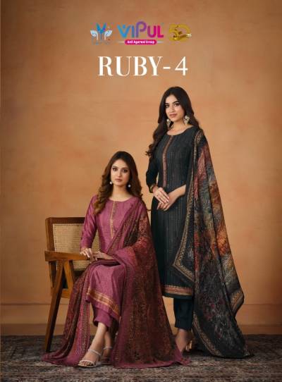 RUBY VOL-4 BY VIPUL CHINNON SALWAR KAMEEZ WHOLESALER IN INDIA